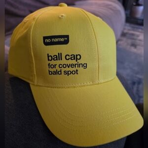 no name™ Yellow Ball Cap - 'ball cap for covering bald spot'